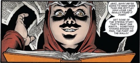 A very eerie panel where you Bode's form with the purely demonic Dodge's eyes
