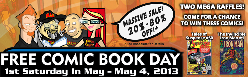 Press Release for Free Comic Book Day 2013 at Cosmic Comics