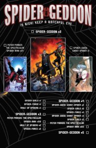 spider-geddon checklist,marvel comics,comic book review,cosmic comics